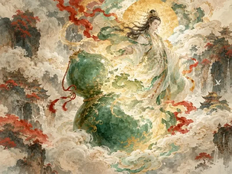 葫芦化仙 - 香蕉短剧神怪传说插画
